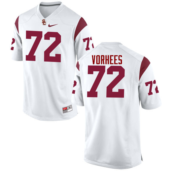 Men #72 Andrew Vorhees USC Trojans College Football Jerseys-White
